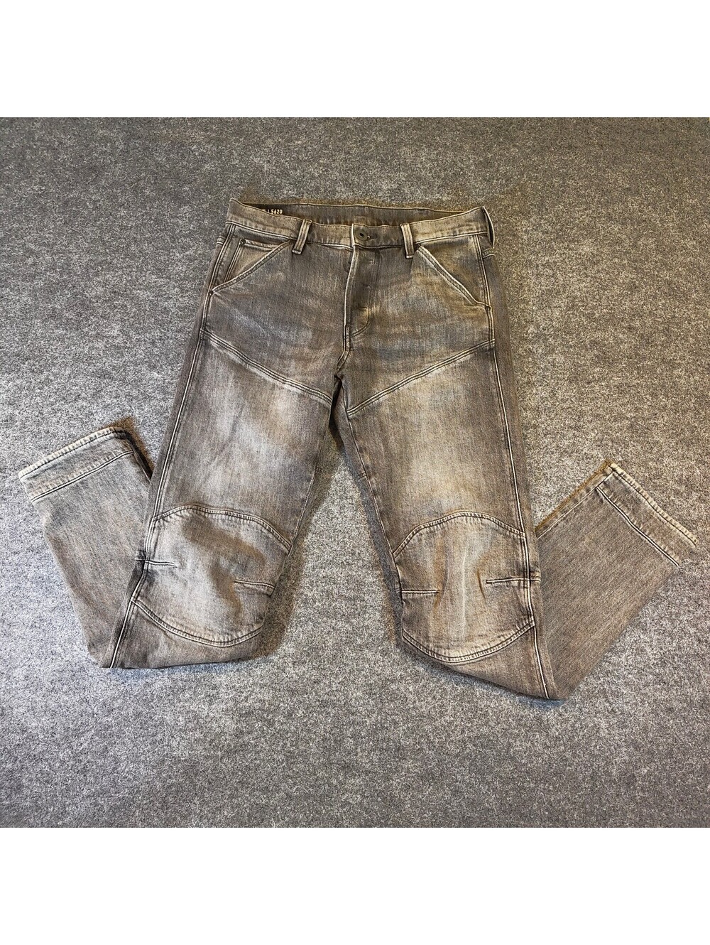G-Star RAW 5620 3D Slim Jeans Grey Washed Denim Biker Moto Men's Pants Size 30